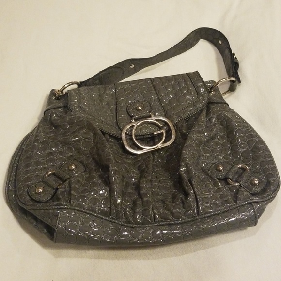 Gray Guess Crocodile Pattern Women's Purse - Picture 1 of 6